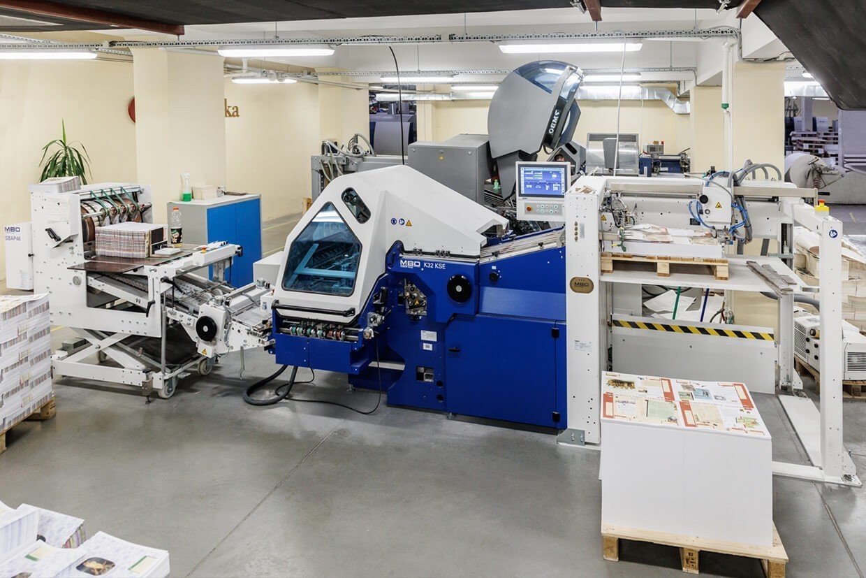2022. Kupljena i instalirana Automatska: Mašina za savijanje tabaka B1 formata, MBO K-8, kapaciteta 18.000 kom/h
