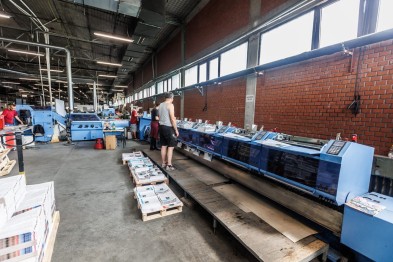 2019-ben vásároltuk és telepítettük: Automatikus írkafuzés gép MULLER MARTINI Primera C140, kapaciteta 14.000 kom/h